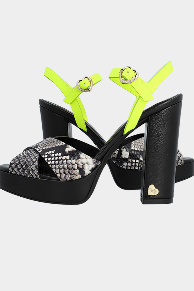 סנדלי עקב לנשים נחש ניאון MOSCHINO Vendome online | ונדום .