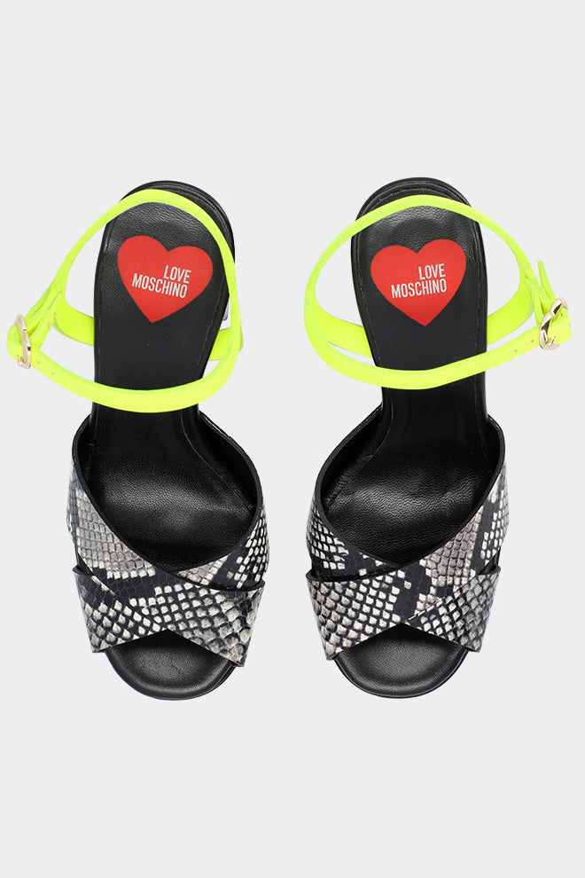 סנדלי עקב לנשים נחש ניאון MOSCHINO Vendome online | ונדום .